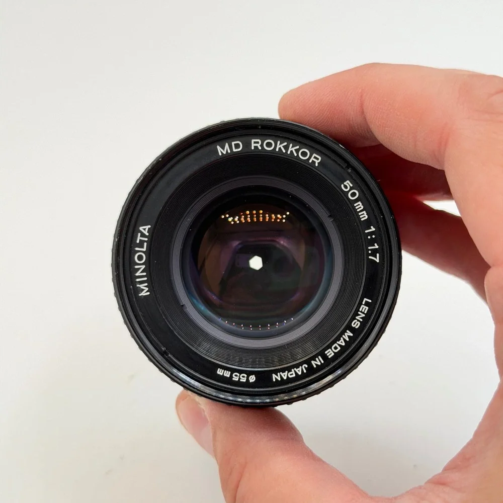Minolta MD Rokkor 50mm f1.7 Manual Focus Prime Lens SR Mount Japan 55mm Filter